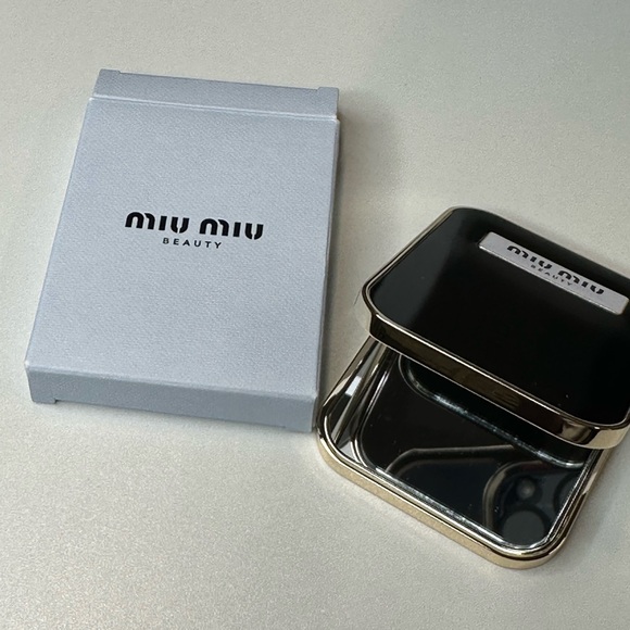 Miu Miu Accessories - Miu Miu Black and Gold Compact Mirror BEAUTY GWP ITEM NEW IN BOX